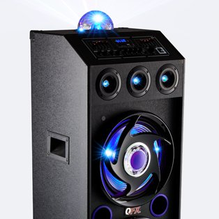 SBX-412207BT DUAL 12&rdquo; BLUETOOTH CABINET SPEAKER WITH LED PARTY LIGHTS